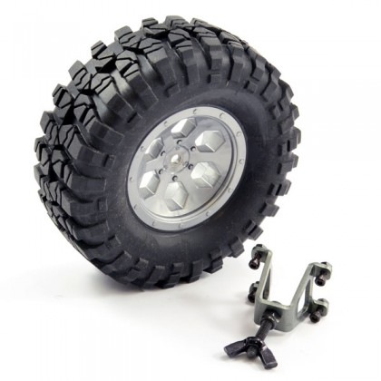 FTX Outback Spare Tyre Mount & Tyre/Wheel (Grey)